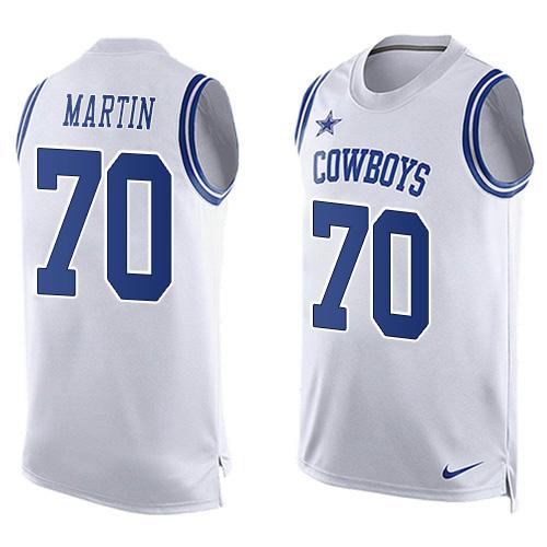  Cowboys #70 Zack Martin White Men's Stitched NFL Limited Tank Top Jersey